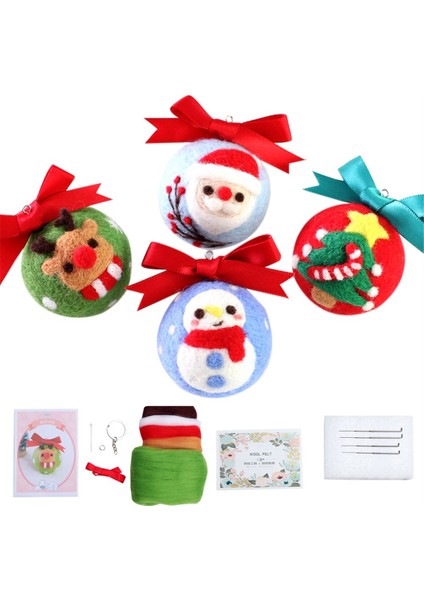 Yeni Başlayanlar Için Noel Anahtarlık Iğne Keçe Setleri, Iğne Keçe Seti, Keçe Iğneleri, Köpük Ped, Keçe Kumaş, Talimat (Yurt Dışından) modelleri