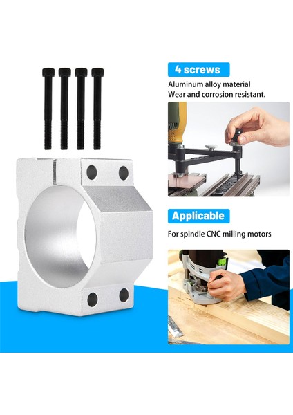 1 Adet Mili Cnc Freze Makinesi Motoru 4 Vidalı Mili Kelepçe Montaj Braketi 65MM (Yurt Dışından)