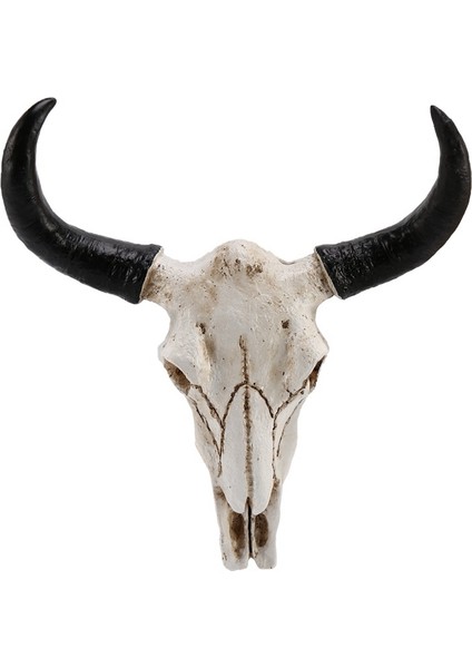 Reçine Longhorn Inek Kafatası Kafa Duvar Asılı Dekorlar 3D Hayvan Yaban Hayatı Heykel Figürler El Sanatları Boynuzları Ev Cadılar Bayramı Dekor (Yurt Dışından)