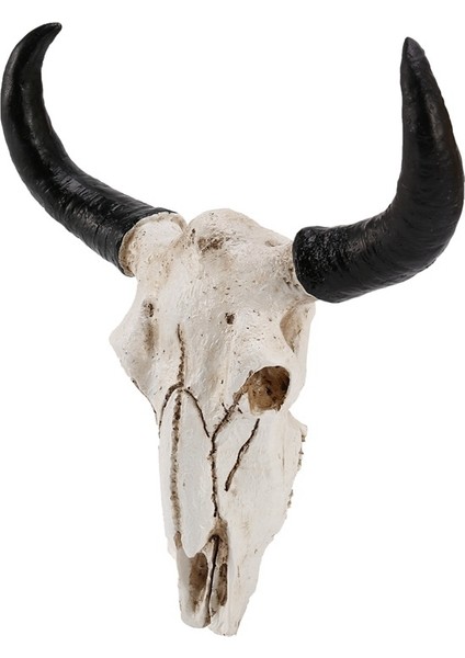Reçine Longhorn Inek Kafatası Kafa Duvar Asılı Dekorlar 3D Hayvan Yaban Hayatı Heykel Figürler El Sanatları Boynuzları Ev Cadılar Bayramı Dekor (Yurt Dışından)