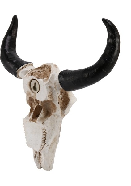 Reçine Longhorn Inek Kafatası Kafa Duvar Asılı Dekorlar 3D Hayvan Yaban Hayatı Heykel Figürler El Sanatları Boynuzları Ev Cadılar Bayramı Dekor (Yurt Dışından)