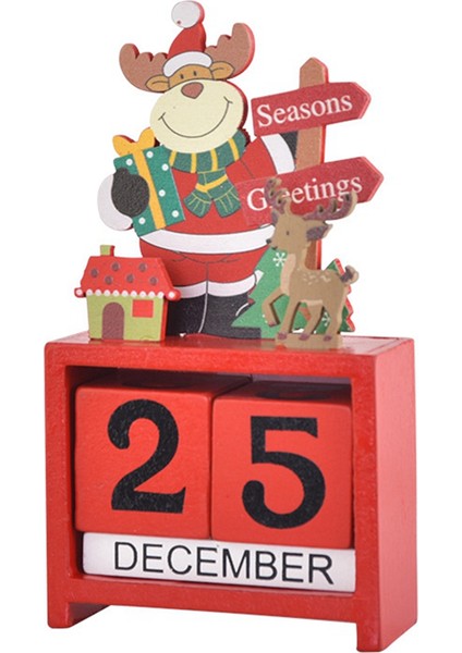 Noel Masa Takvimi Masa Numarası Tarih Ahşap Bloklar Takvim Geri Sayım Noel Masaüstü Takvimi Noel Dekoru A (Yurt Dışından) fırsatları