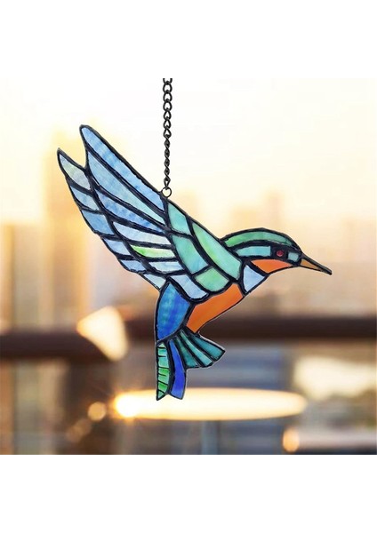 Vitray Asılı Güneş Yakalayıcılar Kuşlar Canlı Gerçek Leke Işık Suncatcher Kuş Lekeli Akrilik Dekor (Yurt Dışından)