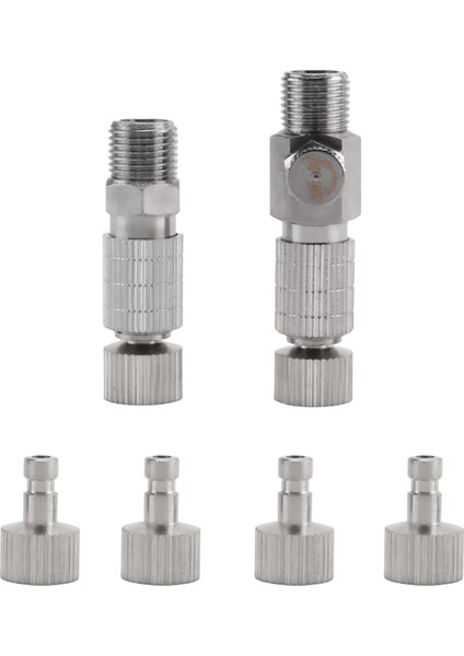 8 Adet Airbrush Adaptör Seti Airbrush Hızlı Bırakma Kaplin Hava Kompresörü ve Airbrush Hortumu Için Bağlantı Kesme Adaptörü Kiti (Yurt Dışından)