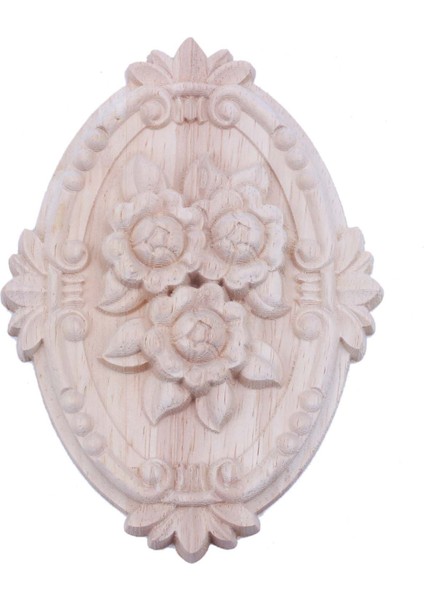 Retro Ahşap Süs Aplike Dolap Kapı Mobilya Dekorasyonu Için Oyma Süsleme (13X9 Cm) (Yurt Dışından)