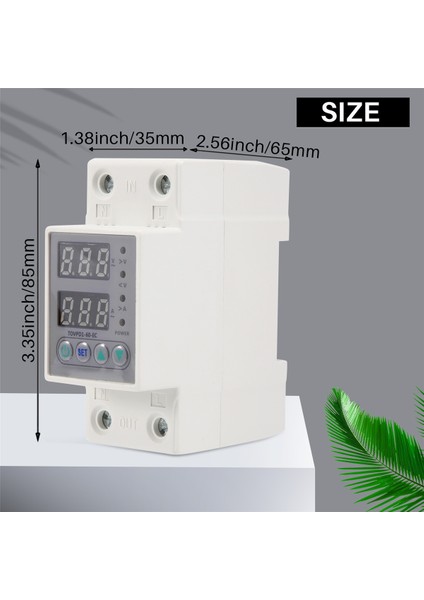 Din Ray Çift Ekran Ayarlanabilir Aşırı Gerilim Akım ve Düşük Gerilim Koruyucu Cihaz Koruyucu Röle 60A 220V 230V (Yurt Dışından)