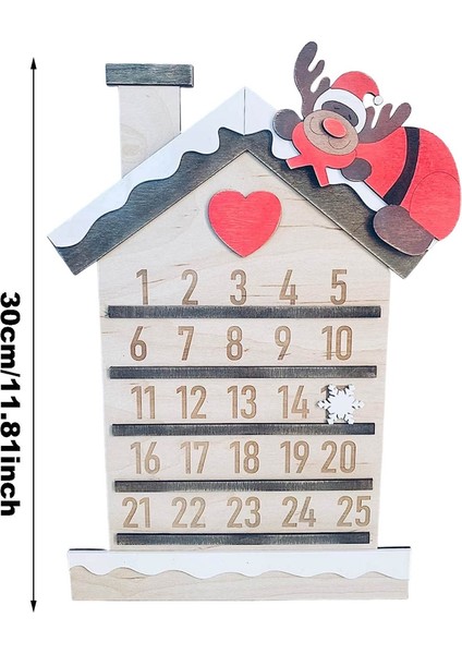 Noel Advent Koleksiyonu Dekoratif ve Yeniden Kullanılabilir Ahşap Geri Sayım Takvimi, 11.8 Inç, Noel Baba Sakal B (Yurt Dışından)