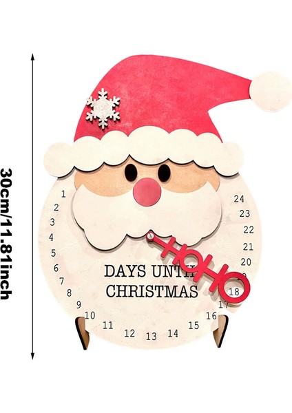 Noel Advent Koleksiyonu Dekoratif ve Yeniden Kullanılabilir Ahşap Geri Sayım Takvimi, 11.8 Inç, Noel Baba Sakal B (Yurt Dışından)