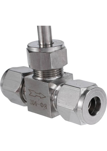 Ayarlanabilir Iğne Vana Od 8mm Boru Paslanmaz Çelik 304 Yüksek Basınçlı Aside Dayanıklı Düz Kart Seti Vinç (Yurt Dışından)