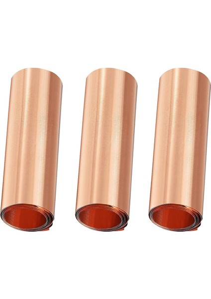 3x Bakır Sac Rulo, Metal Folyo Plaka 1000MM x 100MM x 0,01MM (Yurt Dışından)