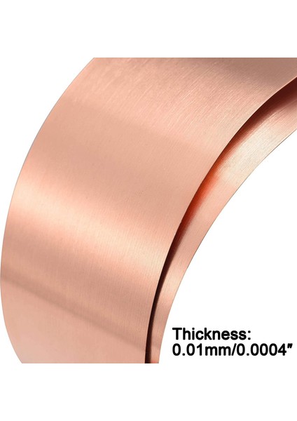 Bakır Sac Rulo, Metal Folyo Plaka 1000MM x 100MM x 0,01MM (Yurt Dışından)