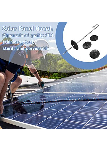 100 Paket Güneş Paneli Koruma Klipsi, Paslanmaz Çelik Tel Çit Bağlantı Elemanları Güneş Paneli Için Hayvan Koruma Rulo Kiti (Yurt Dışından)