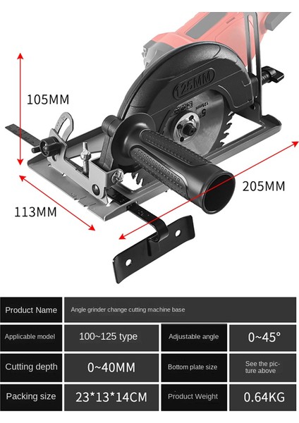 El Açılı Taşlama Dönüştürücü Kesici 40MM Derinlik Ayarlanabilir Öğütücü Braketi Kesme Ağaç Işleme Masa Aracı (Yurt Dışından)