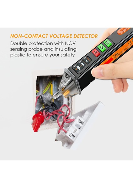 Temassız Gerilim Test Kalemi - Çift Aralıklı Ac Gerilim Test Cihazı 12V/48V-1000V, Gerçek Zamanlı/boş Hat Devre Algılama Test Cihazı (Yurt Dışından)