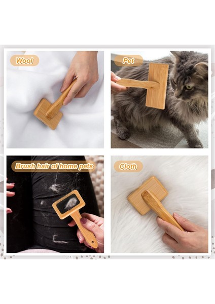 Ahşap El Tarakçılar Slicker Fırça Yün Fırça Tarak Fırçası Iğne Keçe Aracı Köpek Iplik Dokuma Zanaat Malzemeleri (Yurt Dışından)