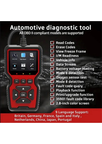 Obd2 Tarayıcı Canlı Veri Profesyonel Mekanik Teşhis Kodu Okuyucu Aracı Kontrol Motoru Işık Gerilimi Testi (Yurt Dışından) indirimleri