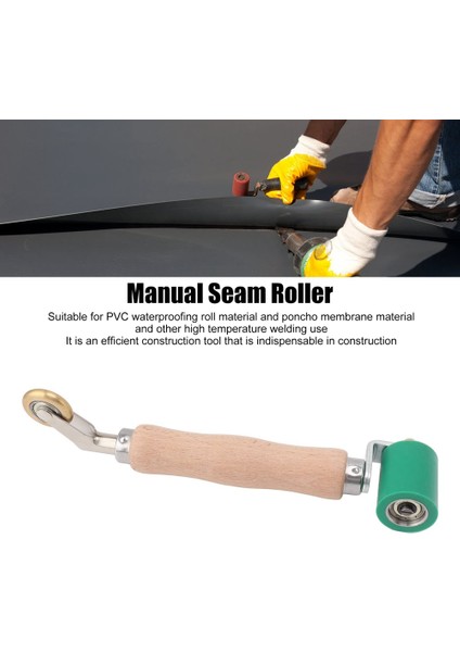 40MM Duvar Kağıdı Rulo Dikiş Rulo Çelik, Ahşap Saplı Silikon Dikiş Rulo Pvc Kaynak B Için Çift Kullanımlı Pirinç Tekerlek (Yurt Dışından)