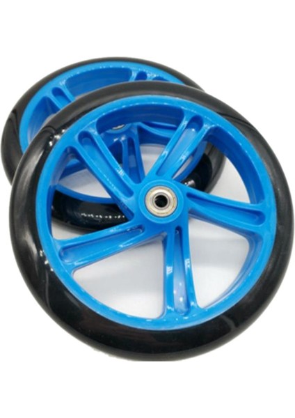 2 Adet Scooter Tekerleği 200 mm Pu Malzeme Tekerlek Kalınlığı, Mavi (Yurt Dışından)