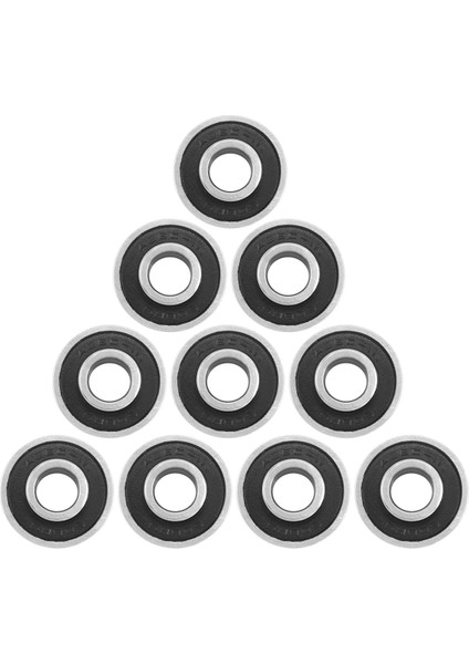 10 Adet 608-2RS Kaykay Tekerleği Paten Rulman 8X22X12.6MM, Siyah (Yurt Dışından)