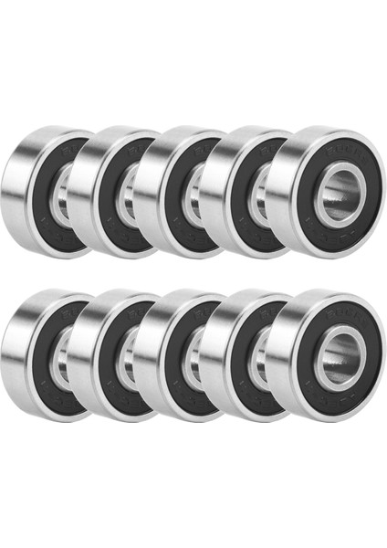 10 Adet 608-2RS Kaykay Tekerleği Paten Rulman 8X22X12.6MM, Siyah (Yurt Dışından)
