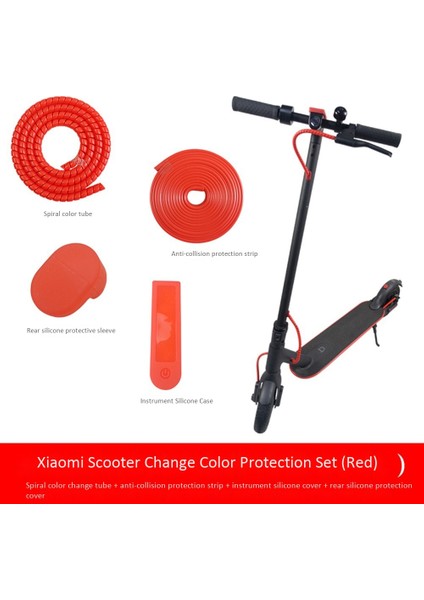 Elektrikli Scooter Koruma Seti Kontrol Koruma Çamurluk Kancası Kırmızı (Yurt Dışından)
