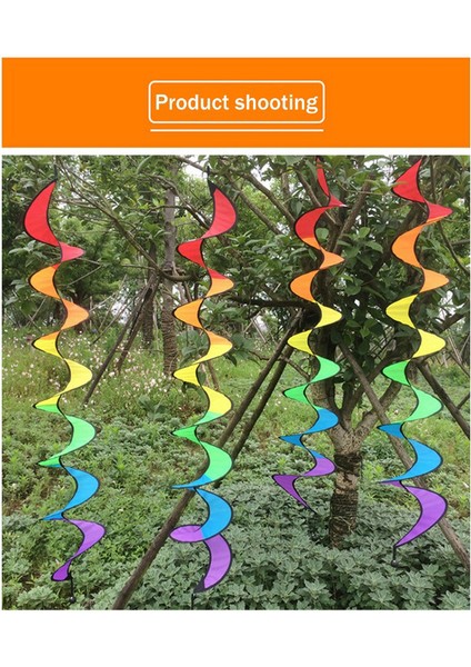 Açık Hava Kampı Için Yard Garden Için 4x Spiral Rüzgar Döndürücü (Gökkuşağı) (Yurt Dışından) modelleri