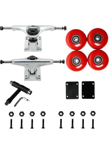 85A Abec-9 Rulmanlı Kaykay Tekerlekleri 54X36MM, Gümüş+Kırmızı (Yurt Dışından)