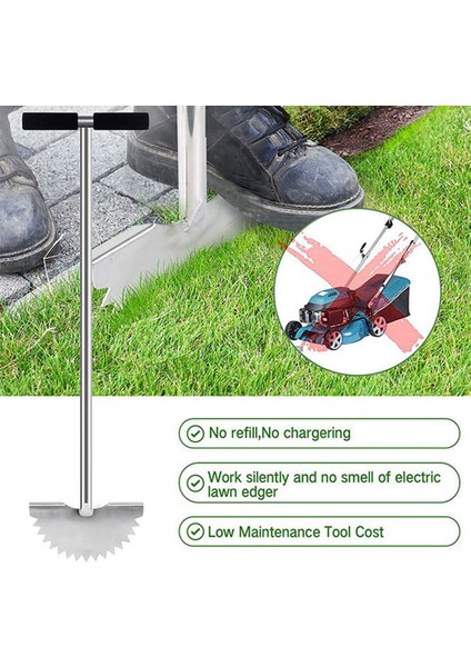 Bahçe Düzeltme Kazıyıcı Yarım Ay Şekli T-Grip Saplı Keskin Tırtıklı Manuel Kenar Düzeltici Saplı Çim Kenar Kesme Makinesi (Yurt Dışından) fiyatları