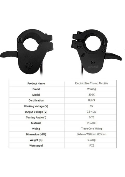 Elektrikli Bisiklet 12-72V 300X Ebike Parmak Başparmak Gazı (Yurt Dışından)
