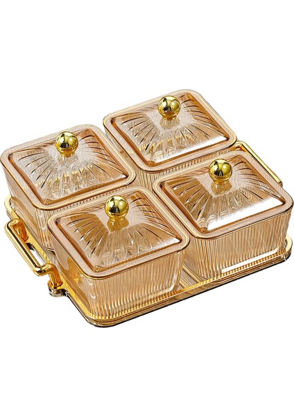 Meyve Snacks Kapaklı ve Raflı Servis Tabağı Çok Fonksiyonlu Bölünmüş Kurabiyeler Aureate 4 Kase (Yurt Dışından) modelleri