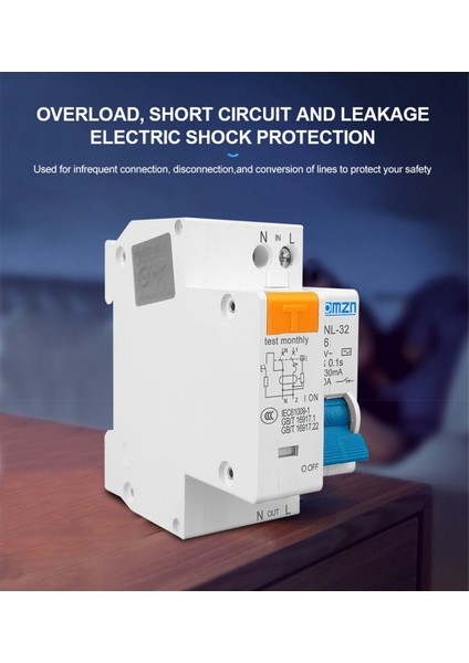 Tomzn Tpnl Dpnl 230V 1p+N Aşırı ve Kısa Akım Korumalı Kaçak Akım Devre Kesici Rcbo Mcb, Tpnl 32A (Yurt Dışından) indirimleri