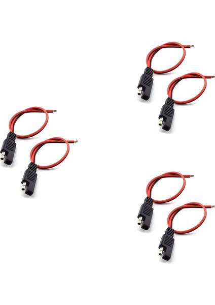 6 Adet 18AWG Sae Uzatma Kablosu 2-Pin Sae Hızlı Bağlantı Kesme Fişi 10A Güneş Paneli Sae Fiş Tel 1ft/30 cm (Yurt Dışından)