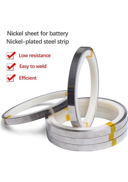 2x 10M 18650 Li-Ion Nikel Sac Plaka Nikel Kaplama Çelik Kemer Şerit Konektörü Nokta Kaynak Makinesi (0.1X5X10M) (Yurt Dışından)