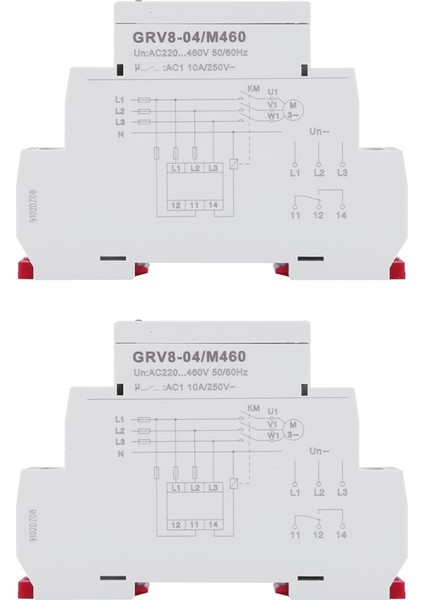 2x Grv8-04 M460 3 Fazlı Gerilim Izleme Rölesi Faz Sırası Faz Arıza Koruması Gerilim Kontrol Rölesi (Yurt Dışından)