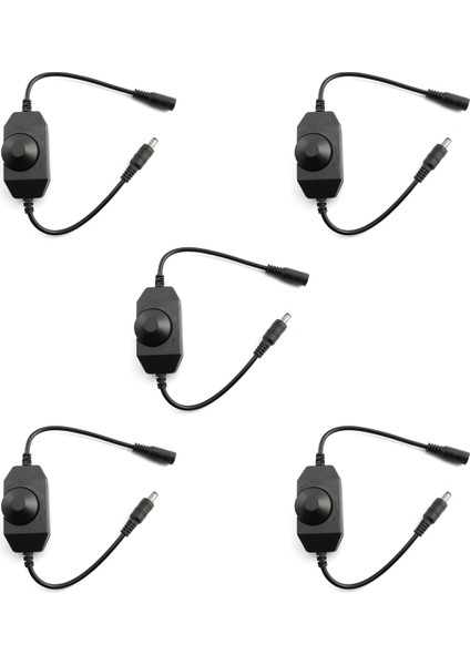 5x LED Bar Işığı Dimmer, Dc 12V-24V 6A Dimmer Anahtarı, LED Bar Işığına Uygun, LED Halat Işık 3528, 5050, 5630(SIYAH) (Yurt Dışından)