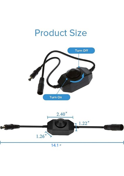 5x LED Bar Işığı Dimmer, Dc 12V-24V 6A Dimmer Anahtarı, LED Bar Işığına Uygun, LED Halat Işık 3528, 5050, 5630(SIYAH) (Yurt Dışından) fırsatları
