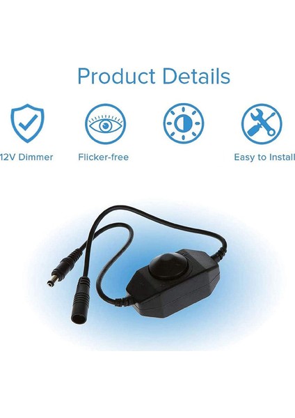 5x LED Bar Işığı Dimmer, Dc 12V-24V 6A Dimmer Anahtarı, LED Bar Işığına Uygun, LED Halat Işık 3528, 5050, 5630(SIYAH) (Yurt Dışından) indirimleri