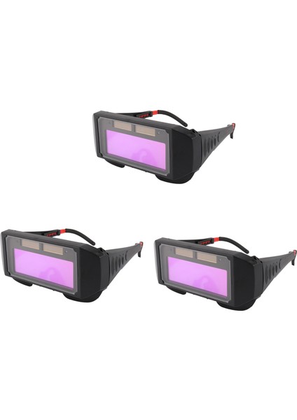 3x Otomatik Fotoelektrik Kaynak Gözlük Güneş Enerjili Otomatik Kararan Kaynak Maskesi Kask Göz Gözlüğü Kaynak Camı (Yurt Dışından)