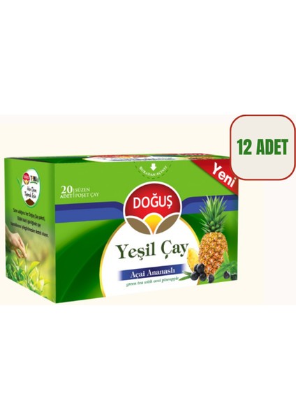 Yeşil Çay Açai-Ananaslı 12'li