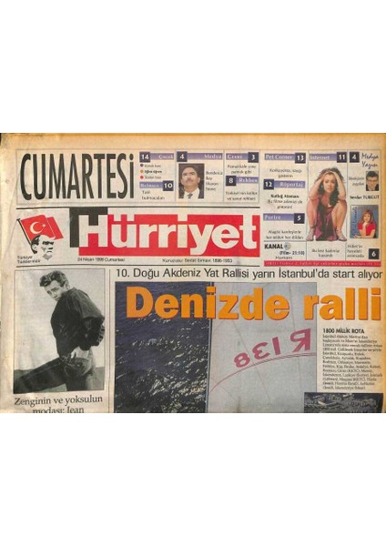 Hürriyet Gazetesi Cumartesi Eki 24 Nisan 1999 - Pamukkala Travertenlerinin Kirlenmesine Neden Olan Otellerin Sonuncusu Da Yıkılacak GZ109172