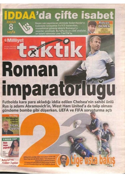 Milliyet Gazetesi Taktik Eki 6 Eylül 2005 - Adanaspor Bugünlerde Geçmişini Arıyor GZ109441