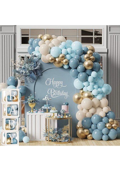 Baby Shower Lüks Parti Kutlama Seti; Baby Kutulu Balon Zincir Set