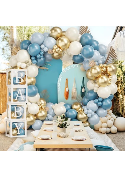 Baby Shower Lüks Parti Kutlama Seti; Baby Kutulu Balon Zincir Set modelleri