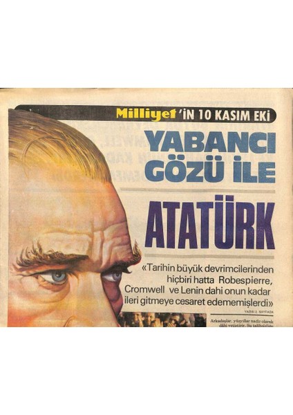 Milliyet Gazetesi 10 Kasım Eki - 10 Kasım 1980 - Yabancı Gözü Ile Atatürk GZ110202