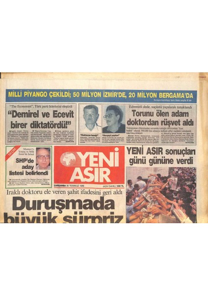 Yeni Asır Gazetesi 30 Temmuz 1986 - Irandan Savaş Manzaraları - Çeşmedeki Ekmek Soygununa El Konuldu GZ131818