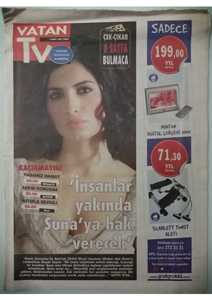 Vatan Gazetesi Tv Eki 2 Mart 2007 Insanlar Yakında Sunaya Hak Verecek -GZ37183
