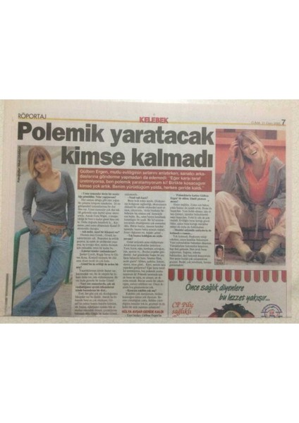 Hürriyet Gazetesi Kelebek Eki 21 Ekim 2005 - Gülben Ergen Polemik Yaratacak Kimse Kalmadı GZ50098
