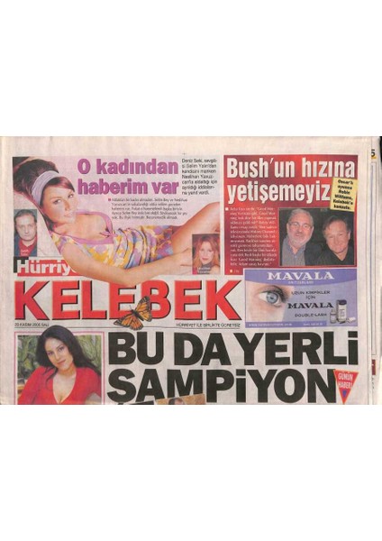 Hürriyet Gazetesi Kelebek Eki 29 Kasım 2005 - Oscarlı Oyuncu Robin Williams , Kelebeke Konuştu GZ113589