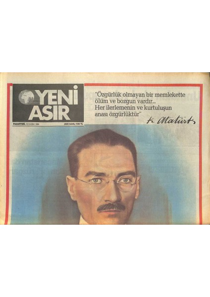 Yeni Asır Gazetesi 10 Kasım 1986 - Ebu Nidale Türk Tokadı - Altın Kart Servet Dağıttı GZ131611