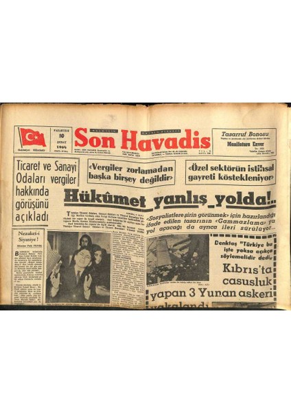 Son Havadis Gazetesi 10 Şubat 1964 - Prenses Irene Aşkı Tahta Tercih Etti - Hükümet Yanlış Yolda GZ123939